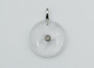 Pendant Round CZ Clear Quartz