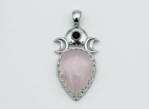 Pendant Triplemoon Rose Quartz
