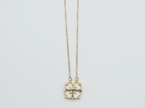 Necklace White Clover Gold