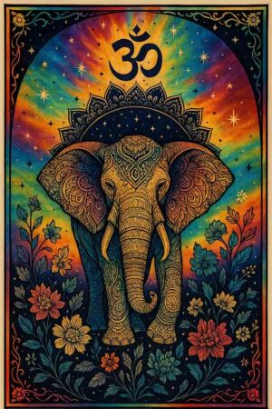 Bedspread 3D Single Elephant Om