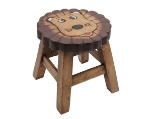 Stool Wooden Lion Face