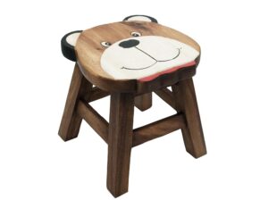Stool Wooden Bear Face